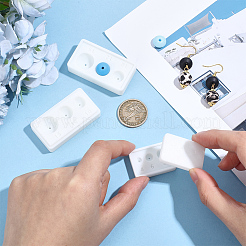 プラスチック粘土ビーズ穴あけパンチ 2種類 2個  長方形  ホワイト  36~55x25~30x14~22mm  穴：1~1.6mm  内径：4~10mm  1個/スタイル&nbsp;DIY-PA0002-06