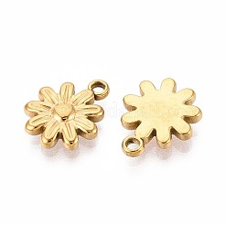 ステンレススチールチャーム201個  花のチャーム  イオンプレーティング（ip）  18KGP本金メッキ  14.5x12x2.5mm  穴：1.6mm&nbsp;STAS-N109-232G