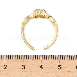 Brass Micro Pave Cubic Zirconia Cuff Rings&nbsp;RJEW-A069-07G