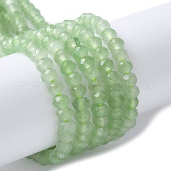 染め天然マレーシアジェイド翡翠ロンデルビーズ連売り  多面カット  アクアマリン  4x2~3mm  穴：1mm  約110~115個/連  14インチ&nbsp;X-G-E316-2x4mm-56