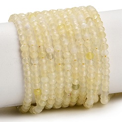 天然石レモンジェイド翡翠ビーズ連売り  多面カット  ロンデル  4x3mm  穴：0.7~0.8mm  約139~141個/連  15.35~15.55''（39~39.5センチメートル）&nbsp;GG-CBA4399-C02-02