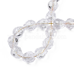 Transparent Crackle Glass Beads Strands&nbsp;GLAA-N051-03