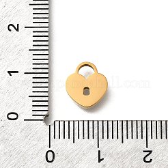 304ステンレススチールハートロックチャーム  プラスチック製の模造シェル付き  イオンプレーティング（ip）  ゴールドカラー  9.5x9x1.5mm  穴：2.5x3mm&nbsp;STAS-Q348-09G