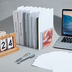 プラスチック製ビニールレコード用仕切り  アルバム、CD、DVD、メディア、本棚収納用の長方形オーガナイザー  ホワイト  280x180x0.1mm&nbsp;AJEW-WH0248-736