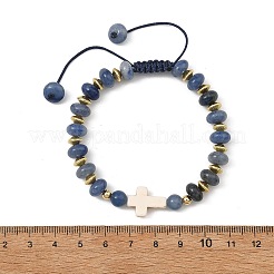Natural & Synthetic Mixed Gemstone Rondelle Braided Bead Bracelets for Women&nbsp;BJEW-JB14385