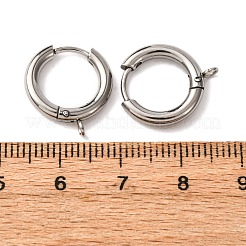 201 ステンレススチールフープピアス金具  316ステンレス鋼  カン付き  ステンレス鋼色  16.5x15x3mm  穴：1.8mm  ピン：1mm&nbsp;STAS-D379-06D-P