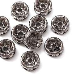 Brass Rhinestone Spacer Beads&nbsp;RB-YW0001-04D-01B