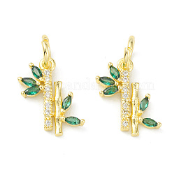 Rack Plating Brass Pave Cubic Zirconia Charms&nbsp;KK-G464-08G