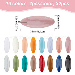 32Pcs 16 Colors Horse Eye Plastic Brooches&nbsp;JEWB-GO0001-06