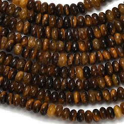 天然石タイガーアイビーズ連売り  ロンデル  4x1.5mm  穴：0.7mm  約155個/連  14.96''（38センチメートル）&nbsp;G-L635-A31-4x2mm-01