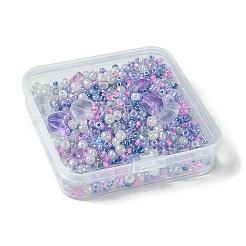 12Pcs 4 Style Moon & Star Transparent Spray Painted Glass Beads&nbsp;GLAA-FS0001-67