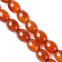 オーバル天然のカーネリアンビーズ連売り  染め＆加熱  11x9mm  穴：1mm  約37個/連  15.5インチ&nbsp;G-D622-06-A