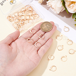 304ステンレススチールフレンチフックピアス金具50個  カン付き  ローズゴールド  14.5x12.5x1.5mm  穴：1.4mm  ピン：0.7x0.9mm&nbsp;STAS-BBC0009-47