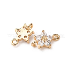 Brass Pave Cubic Zirconia Connector Charms&nbsp;ZIRC-L105-01G