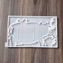 Diyの牛のフォトフレームと草の装飾のシリコンモールド  レジン型  UVレジン＆エポキシレジンのクラフト作り用  ホワイト  130x205x12mm  内径：126x203mm&nbsp;DIY-I099-59