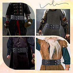 Vintage PU Leather and Alloy Chain Belts for Men&nbsp;AJEW-WH20060-49A