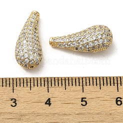 Brass Micro Pave Clear Cubic Zirconia Beads&nbsp;KK-G481-10G