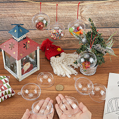 10Pcs Transparency Acrylic Christmas Balls Pendants&nbsp;DIY-CP0013-38A