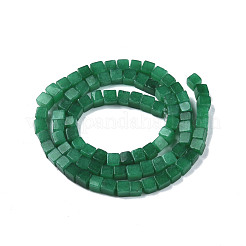 天然石ホワイトジェイドビーズ連売り  染め  キューブ  グリーン  4~4.5x4~4.5x4~4.5mm  穴：1mm  約88個/連  15.16インチ（38.5cm）&nbsp;G-N326-147A