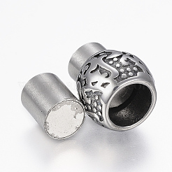 304 Stainless Steel Magnetic Clasps with Glue-in Ends&nbsp;STAS-F130-30AS