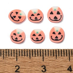 ハロウィーンをテーマにした手作りポリマー粘土のカボション  カボチャ  ライトサーモン  5.5x1mm  約34482個/1000g&nbsp;CLAY-M005-22