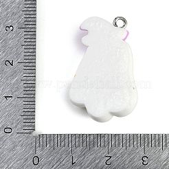 ハロウィーンのテーマ樹脂ペンダント  白金鉄パーツ  ゴースト  30.5x19.5x8mm  穴：2mm&nbsp;RESI-M046-01H