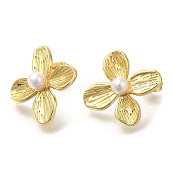Flower Rack Plating Brass Stud Earrrings&nbsp;EJEW-L097-25G