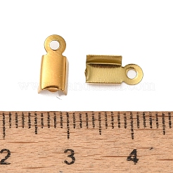 イオンプレーティング（IP）304ステンレス鋼折りたたみ式圧着コードエンド  18KGP本金メッキ  9.5x4.5x4mm  穴：1.5mm&nbsp;X-FIND-Q118-01G-03