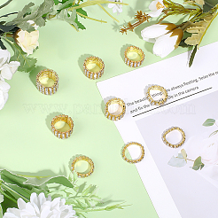 10Pcs 5 Styles Adjustable Alloy Rhinestone Finger Rings for Women&nbsp;RJEW-ME0001-02G