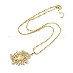 Rack Plating Brass Sun Pendant Necklaces&nbsp;NJEW-P317-07G