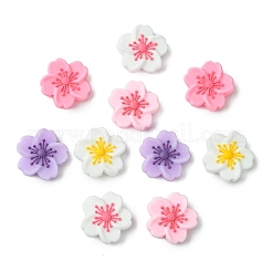 10個5色シリコンビーズ  花  ミックスカラー  28x28.5x9.5mm  穴：2mm  2個/カラー&nbsp;SIL-CJ0003-17