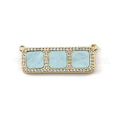 Brass Micro Pave Clear Cubic Zirconia Connector Charms&nbsp;CU-CBA30E8-01G-A