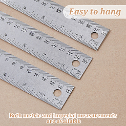3Pcs 3 Styles Stainless Steel & Cork Rulers&nbsp;AJEW-DC0001-94