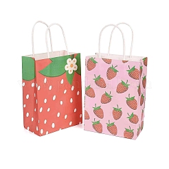 2 Styles Strawberry Print Paper Gift Bags with Handles&nbsp;TH-CBA170C-07