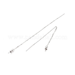 変色防止ロジウムメッキ 925スターリングシルバースタッドピアス金具  アメリカンピアス  プラチナ  89mm  ピン：0.5mm  ペンダント：6.5x3mm&nbsp;STER-N016-07K