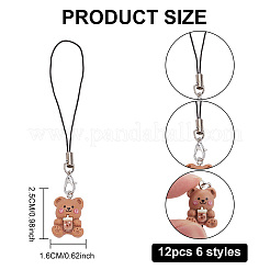 Cute Bear Decoration Nylon Phone Charms Strap&nbsp;HJEW-PH01743