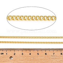 真鍮のカーブチェーン  カドミウムフリー＆ニッケルフリー＆鉛フリー  ハンダ付け  カード用紙付き  18KGP本金メッキ  3x2x1mm  約3.28フィート（1m）/ pc&nbsp;CHC-H111-03G-01