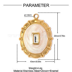 304 Stainless Steel Enamel Pendants&nbsp;STAS-OY014-40G