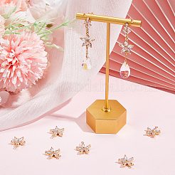 8Pcs Brass Pave Clear Cubic Zirconia Connector Charms&nbsp;ZIRC-BBC0002-25