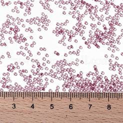 MIYUKIラウンドロカイユビーズ  日本製シードビーズ  （rr1524)キラキラ牡丹ピンク裏地クリスタル  15/0  1.5mm  穴：0.7mm  約5555PCS /ボトル  10 G /ボトル&nbsp;SEED-JP0010-RR1524