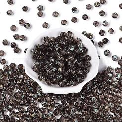 ピカソの透明ガラスビーズ  カボチャ  ブラック  8.5~9mm  穴：0.9~1.2mm  約750個/ポンド&nbsp;SEED-Q039-04C