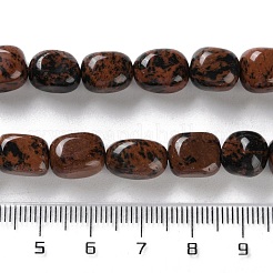 天然石マホガニーオブシディアンビーズ連売り  直方体の  7.5~11.5x5.5~9x5.5~9mm  穴：1mm  約41~42個/連  14.96~15.83インチ（38~40.2cm）&nbsp;G-P497-01D-02