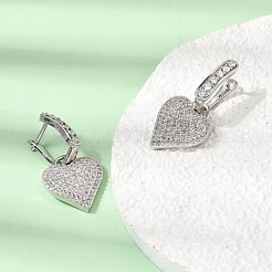 Brass Micro Pave Cubic Zirconia Hoop Dangle Earrings&nbsp;EJEW-G471-15P
