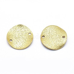 真鍮製コネクター  鉛フリー＆カドミウムフリー＆ニッケルフリー  フラットラウンド  18KGP本金メッキ  12x1mm  穴：1.2mm&nbsp;KK-P155-68G-NR