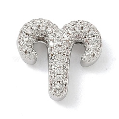 Twelve Constellations Brass Micro Pave Clear Cubic Zirconia Pendants&nbsp;KK-G548-21P