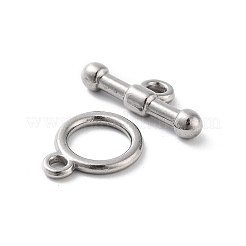 変色しない304ステンレススチールリングトグル留め具  ステンレス鋼色  13x10x1.5mm  穴：1.6mm  バー：7x17x3.5mm  穴：1.8mm&nbsp;X-STAS-A092-09G-P