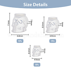 3Pcs 3 Style Halloween Skull Candle Silicone Statue Molds&nbsp;CAND-FH0001-04