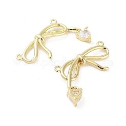 Rack Plating Brass Micro Pave Clear Cubic Zirconia Pendants&nbsp;KK-H474-06G