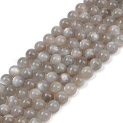 ナチュラル グレー ムーンストーン ビーズ 連売り  ラウンド  8mm  穴：0.8mm  約48個/連  15.43''（39.2センチメートル）&nbsp;G-G206-A01-8mm
