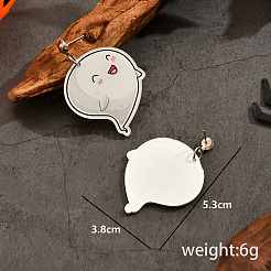 面白いゴースト樹脂スタッドピアス  女性向けハロウィンコスチュームギフト  ホワイト  53x38mm&nbsp;FQ7166-2